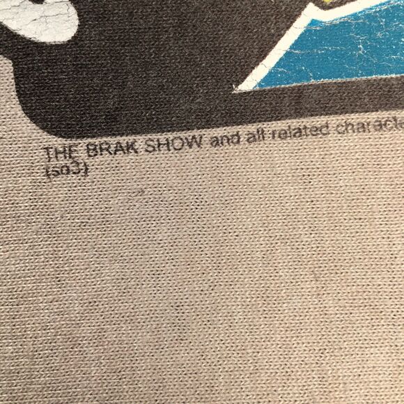 Vintage 2003 The Brak Show Cartoon Graphic Ringer T Shirt Adult Swim Brown Large - Picture 11 of 16